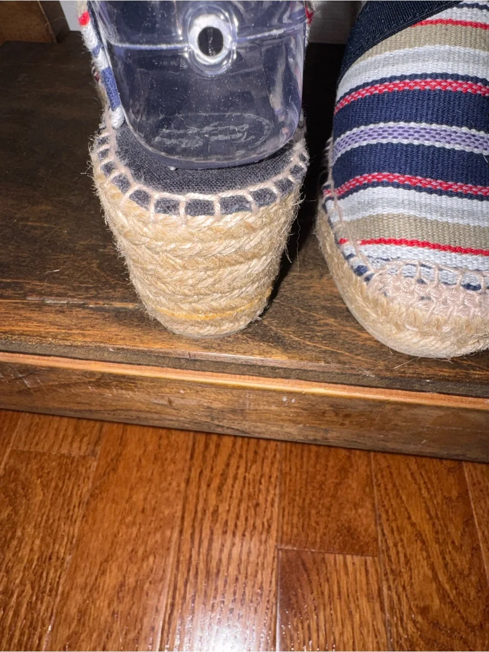 Toni Pons Striped Espadrille Wedge Sandals Navy Red Tan Size 37 / US 7